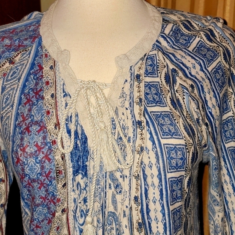 Vintage America Blues Women's Long sleeved Boho Top - Picture 2 of 7